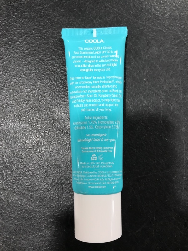 Photo 4 of COOLA Organic Face Sunscreen SPF 30 Sunblock Lotion, Dermatologist Tested Skin Care for Daily Protection, Vegan and Gluten Free, Cucumber, 1.7 Fl Oz
