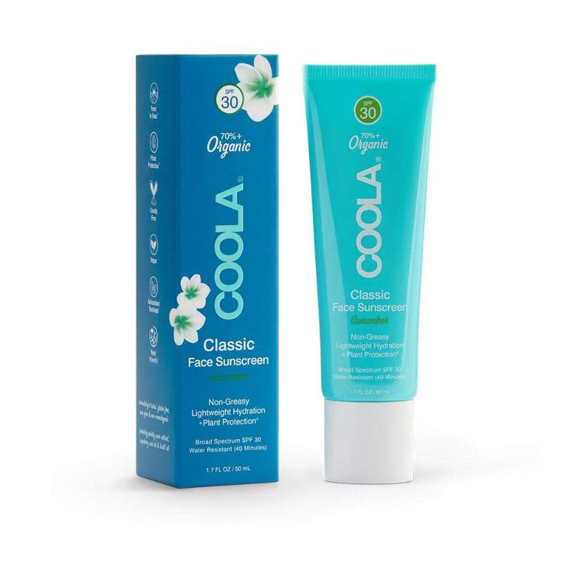 Photo 1 of COOLA Organic Face Sunscreen SPF 30 Sunblock Lotion, Dermatologist Tested Skin Care for Daily Protection, Vegan and Gluten Free, Cucumber, 1.7 Fl Oz
