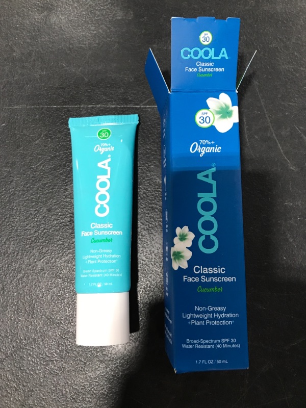 Photo 2 of COOLA Organic Face Sunscreen SPF 30 Sunblock Lotion, Dermatologist Tested Skin Care for Daily Protection, Vegan and Gluten Free, Cucumber, 1.7 Fl Oz
