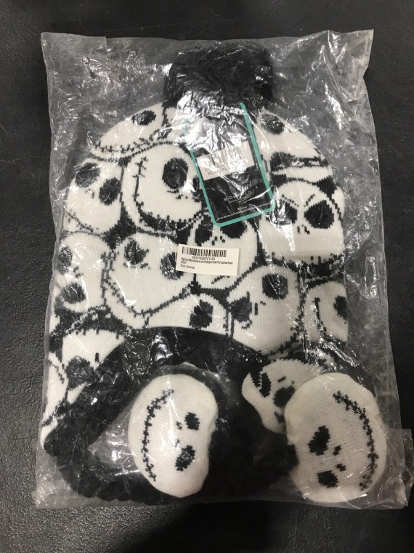 Photo 1 of NIGHTMARE BEFORE CHRISTMAS BEANIE. WHITE/BLACK. ONE SIZE. 