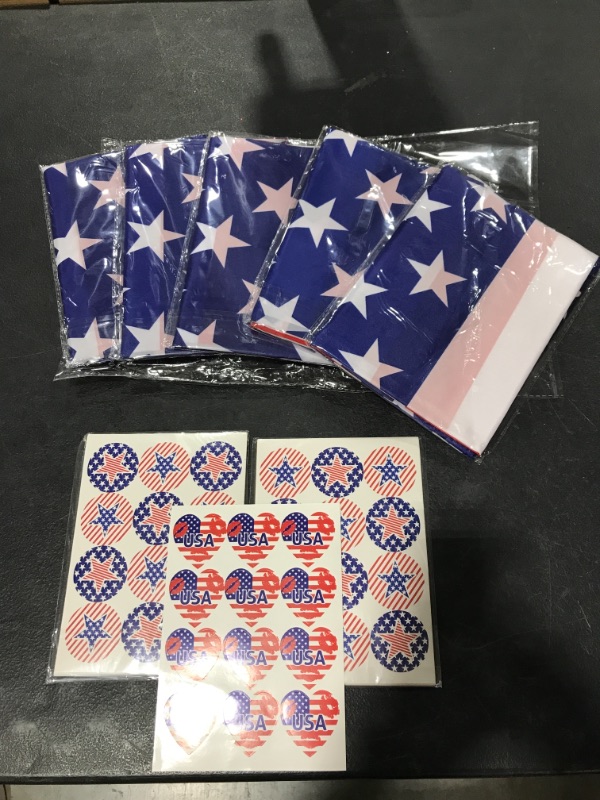 Photo 1 of AMERICAN FLAG 5FT. WITH STICKER KIT. PACK OF 5 FLAGS.