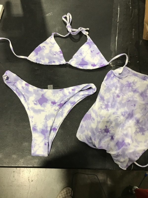 Photo 1 of Womens Purple Bathing Suit Set, Size S 