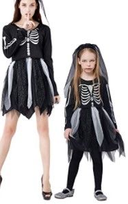 Photo 1 of IKALI Skeleton Costumes, Halloween Scary Fancy Dress Up, Zombie/Ghost Outfit for World Book Day, Carnival Party size 4-6 T