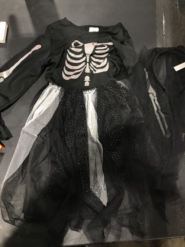 Photo 2 of IKALI Skeleton Costumes, Halloween Scary Fancy Dress Up, Zombie/Ghost Outfit for World Book Day, Carnival Party size 4-6 T