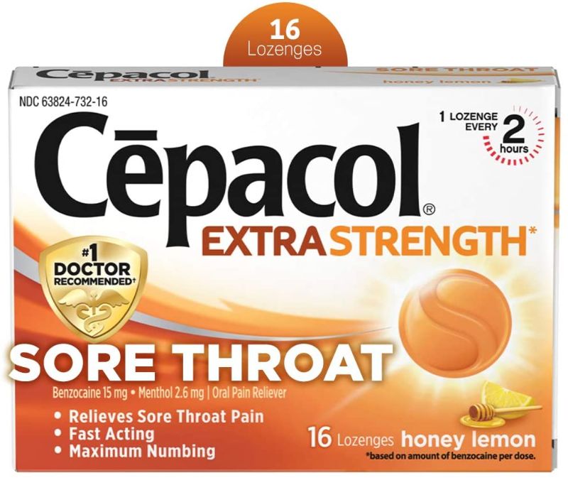 Photo 1 of 3 PACK of Cepacol Maximum Strength Throat Drop Lozenges, Honey Lemon, 16 Count
**BEST BY: 03/2022