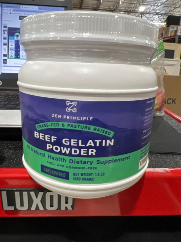 Photo 2 of Grass-Fed Gelatin Powder, 1.5 lb. Custom Anti-Aging Protein for Healthy Hair, Skin, Joints & Nails. Paleo and Keto Friendly Cooking and Baking. Type 1 and 3 Collagen. GMO and Gluten Free. Unflavored.
BEST BY: 04/30/2022