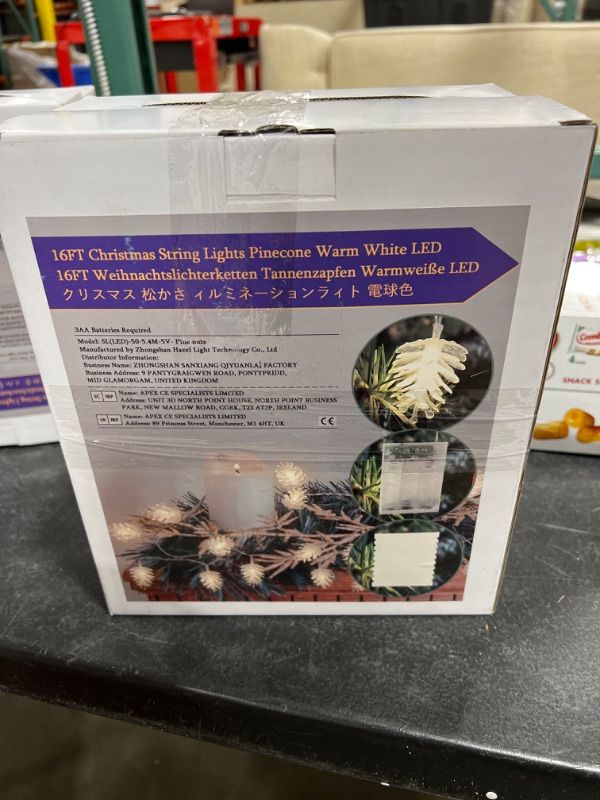 Photo 2 of 2Packs of Christmas Lights Christmas Indoor Decorations Pinecone String Lights with 50 Warm White LEDs Battery Operated
