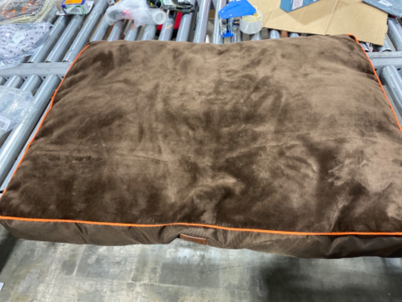 Photo 2 of Bedsure Waterproof Dog Beds for Large Dogs - Up to 75lbs Large Dog Bed with Washable Cover, Pet Bed Mat Pillows, Brown
