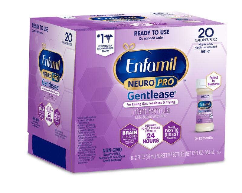 Photo 1 of Enfamil NeuroPro Gentlease Babay Formula, Brain-Building Nutrition, Clinically Proven to reduce Fussiness, Crying & Gas in 24 hours, Ready-to-Use Liquid Nursette Bottles, 2 Fl Oz (6 count)
exp 05/01/22