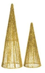 Photo 1 of Gold Glitter Topiary Cones, Set 2 (Not same as stock)