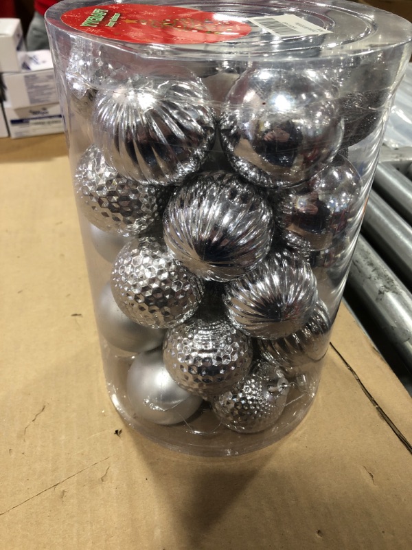 Photo 2 of 41ct 2.36”Christmas Balls Ornaments Hanging Decorations(60mm,Silver)