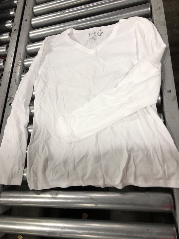 Photo 1 of L Hanes Women’s Perfect-T Long Sleeve V-neck T-shirt