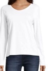 Photo 1 of L Hanes Women’s Perfect-T Long Sleeve V-neck T-shirt