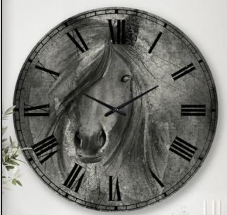 Photo 1 of Black Oversized Horse 36" Wall Clock