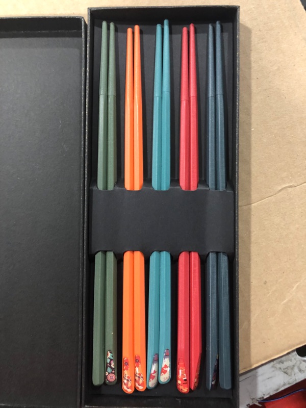 Photo 3 of 5-Pairs Fiberglass Chopsticks?Reusable Chopsticks Dishwasher Safe 2 Pack 