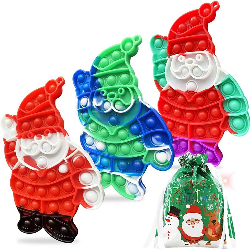 Photo 1 of LZJZ 3 Pack Christmas Pop Push Bubble Sensory Fidget Toys,Popper Toys Christmas Tree Santa Claus Stress Relief Fidget Toy for Kids Adult
