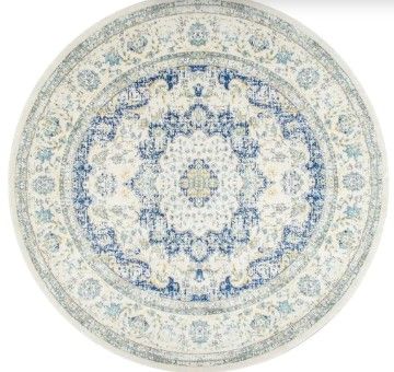 Photo 1 of Blue Distressed Persian Area Rug 4ft Round