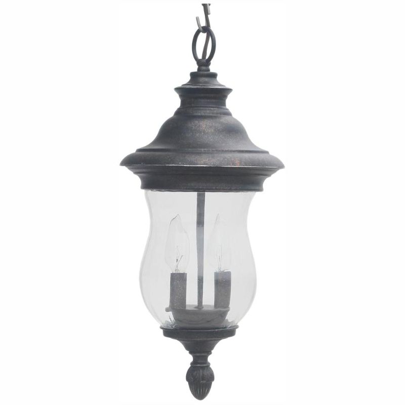 Photo 1 of Home Decorators Collection Wesleigh 2-Light Bronze Outdoor Chain Hung Lantern