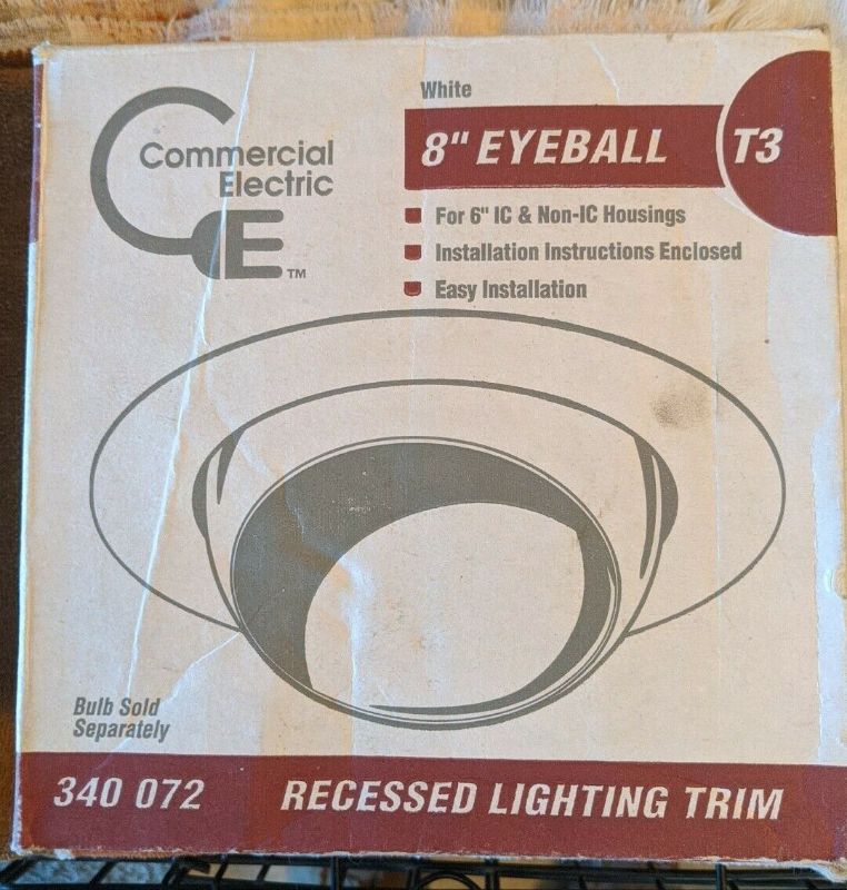 Photo 1 of Commercial Electric CAT603 6 In. R30 White Recessed Eyeball Trim 2 Pack
