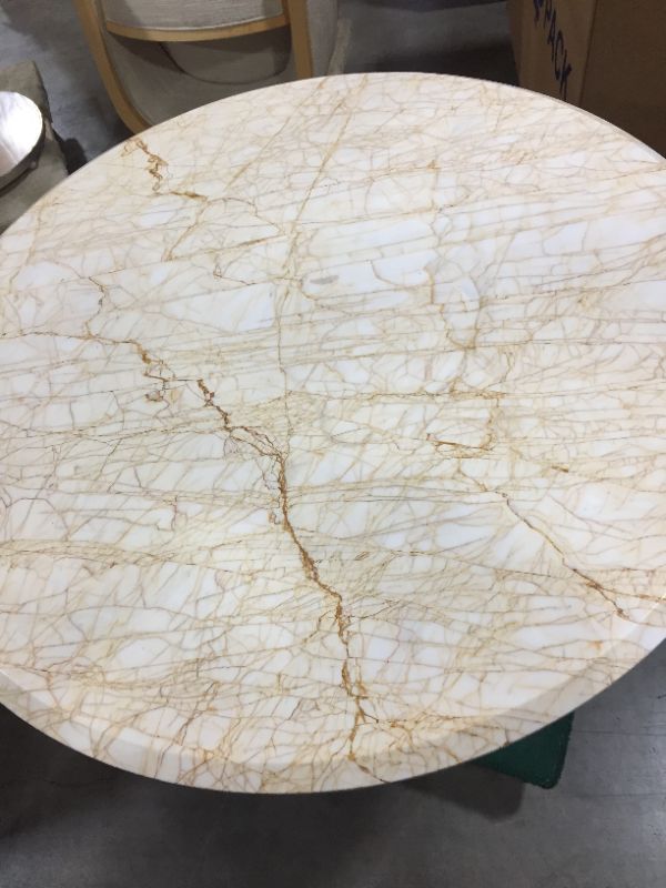 Photo 4 of LIGHT MARBLE CENTER TABLE 29H X 36W 21DIA BASE INCHES