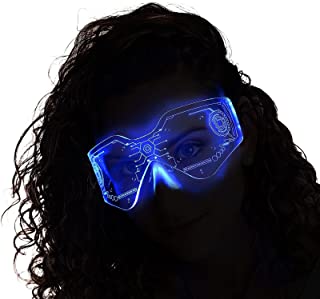 Photo 1 of MEILI Luminous Glasses, LED Visor Glasses,7 Colors Light Up Glasses for Adult Party, Cosplay, Halloween, Bar, Club White…
