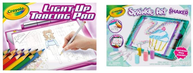 Photo 1 of Crayola Light Up Tracing Pad Pink, Gifts for Girls & Boys, Age 6, 7, 8, 9 & Sprinkle Art Shaker, Rainbow Arts and Crafts, Gifts for Girls & Boys, Ages 5, 6, 7, 8
