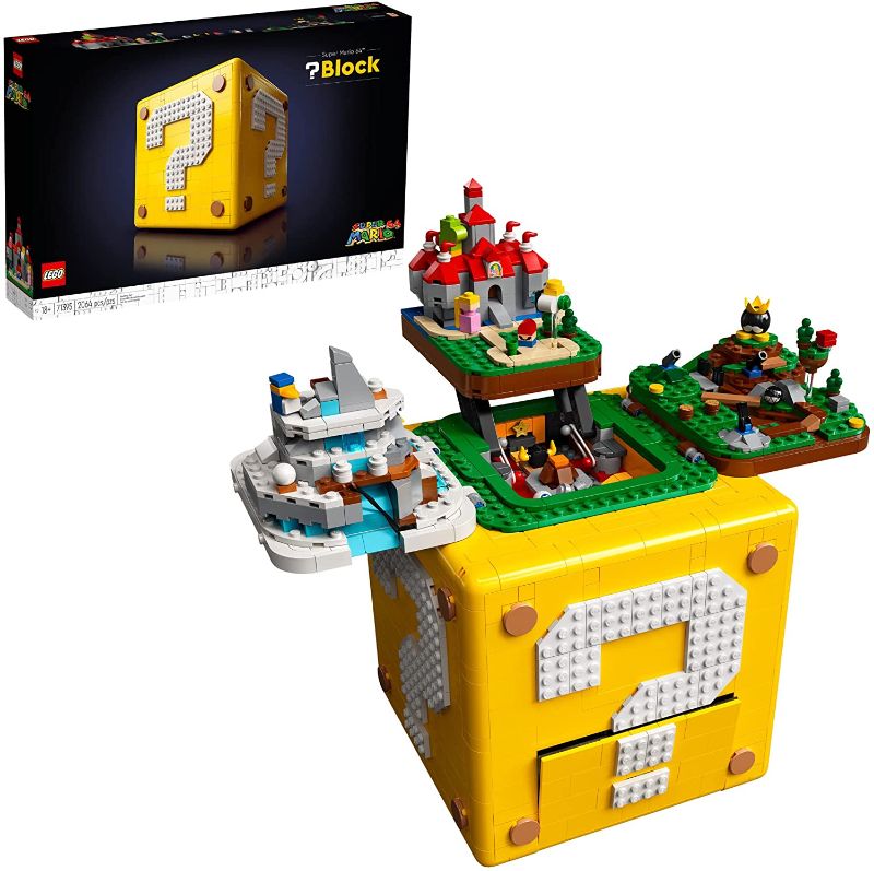 Photo 1 of LEGO Super Mario 64 Question Mark Block 71395 Building Kit; Collectible Gift for Display and Interactive Play with The Mario Figure from The 71360 Starter Course (Sold Separately) (2,064 Pcs)