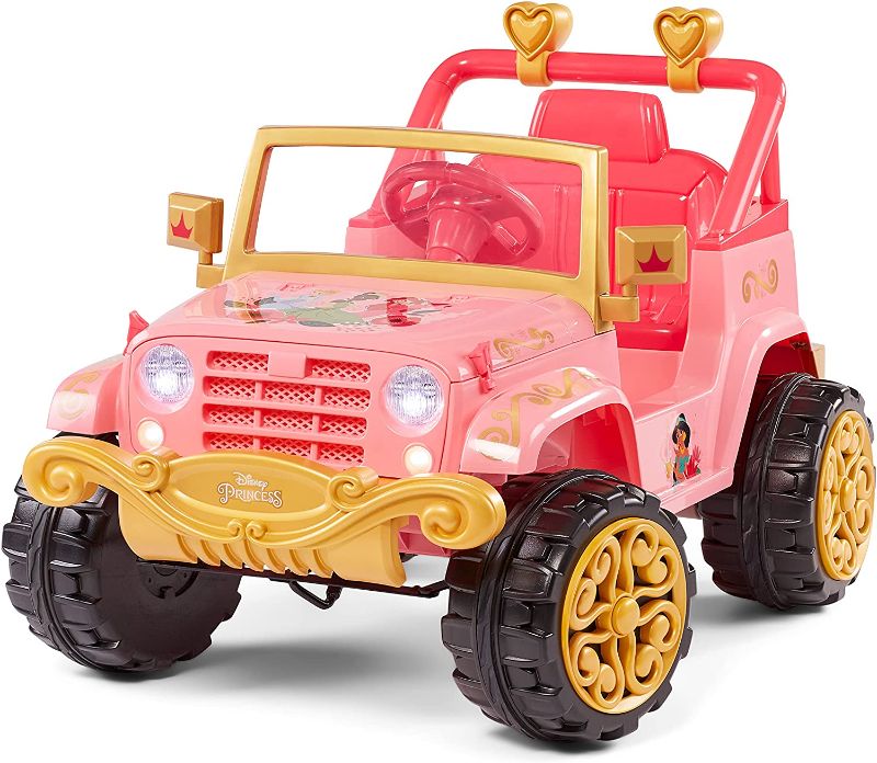 Photo 1 of 
Kid Trax Disney Princess Heart of Gold 4x4 Kids Electric Ride On Toy, 6 Volt, Kids 3-5 Years Old, Max Rider Weight 60 lbs, Pink

Color:Princess 4x4