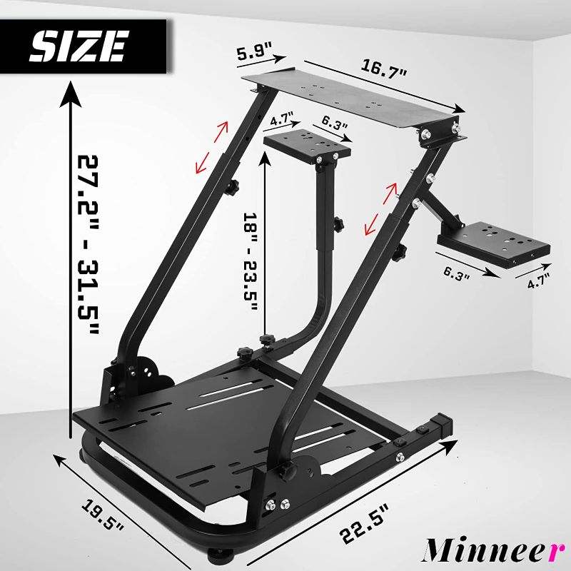 Photo 2 of Minneer Racing Wheel Stand Pro Compatible with Logitech G920?G29?G25, G923 , Racing Simulator Steering Wheel Simulator Stand Gaming Fame Mount, For PS4/PC/Xbox Foldable & Tilt-Adjustable?Wheel and Pedals Not Included