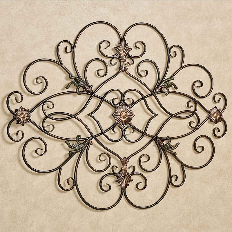 Photo 1 of Touch of Class Pendant Metal Wall Grille - Dark Bronze - Large Sculpture - Fleur De Lis Decor - Vintage Scroll Art - Traditional Home Accent for Bedroom, Office - Horizontal - 41 Inches Wide