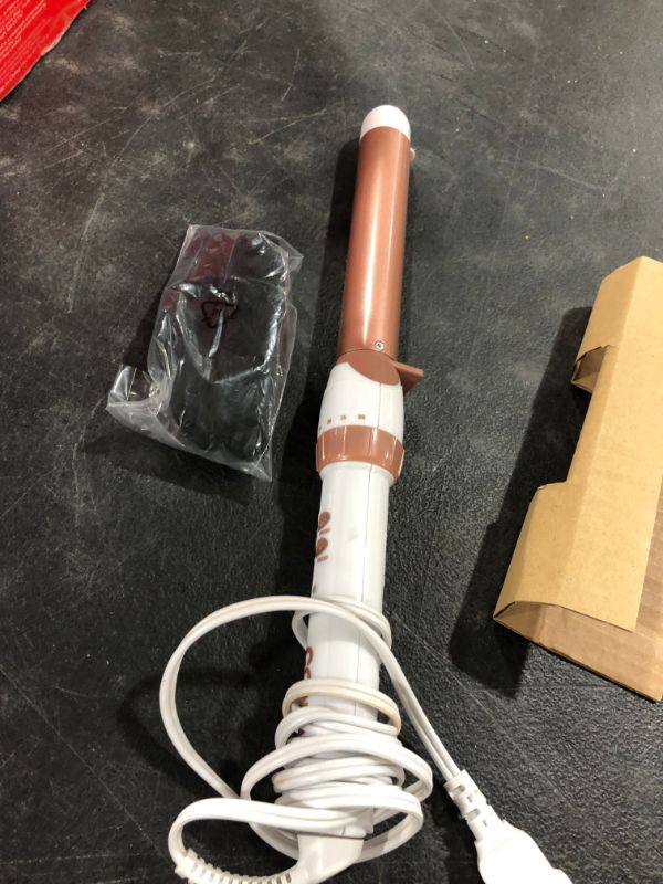 Photo 1 of Conair Double Ceramic Curling Wand, 1 Inch Curling Wand, White / Rose Gold
