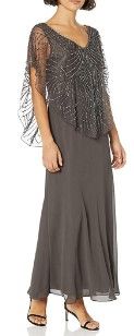 Photo 1 of J Kara Women's Petite Pop Over Long Beaded Dress 6 PETITE 
