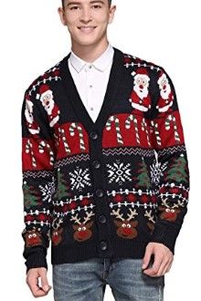 Photo 1 of Men's Christmas Rudolph Reindeer Holiday Festive Knitted Sweater Cardigan Cute Ugly Pullover Jumper
SMALL