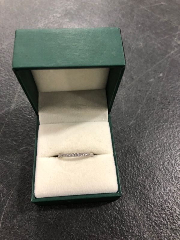 Photo 2 of Moissanite Wedding Band,Wedding Rings for Women Set With VVS DEF Small Sparckly, 0.3ct of Moissanites.White gold plated wedding bands for women in Sterling Silver
SEEMS LIKE SIZE A 5 OR 6