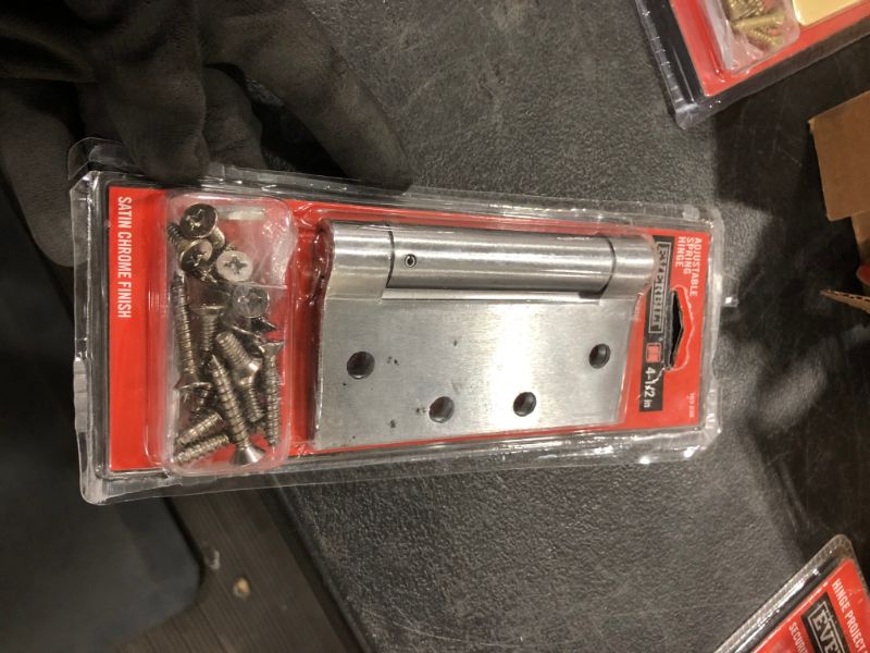 Photo 1 of 4-1/2 in. Square Satin Chrome Adjustable Spring Door Hinge
