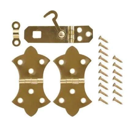 Photo 1 of 2 PACK! Everbilt
Bright Brass Decorative Hinges and Hasp Kit