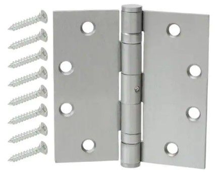 Photo 1 of 2 pack! Everbilt
4-1/2 in. Square Satin Chrome Ball Bearing Door Hinge