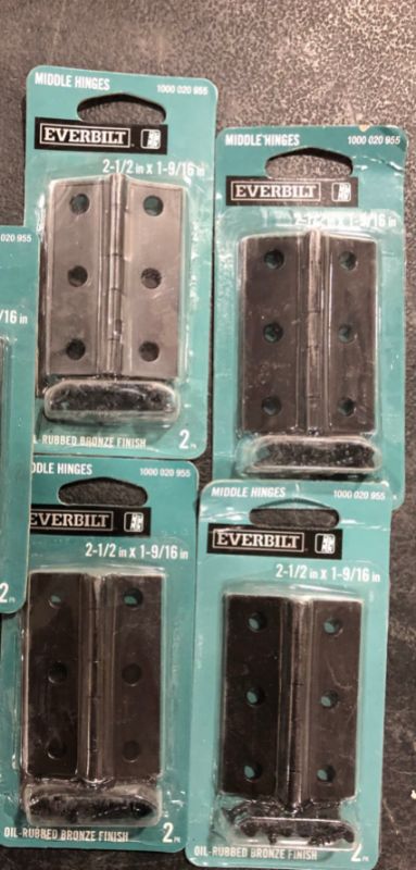 Photo 2 of 4 PACK! total of 8! Everbilt
2-1/2 in. x 1-9/16 in. Oil-Rubbed Bronze Middle Hinges
