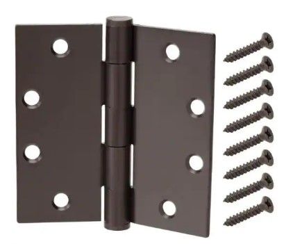 Photo 1 of 2 PACK!!! Everbilt
4-1/2 in. Square Oil-Rubbed Bronze Commercial Grade Door Hinge