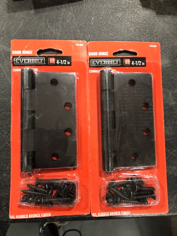 Photo 2 of 2 PACK!!! Everbilt
4-1/2 in. Square Oil-Rubbed Bronze Commercial Grade Door Hinge
