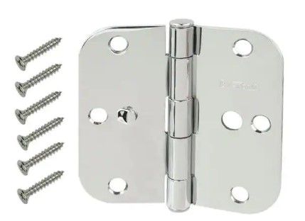 Photo 1 of 2 PACK TOTAL OF 6 HINGES!  Everbilt
3-1/2 in. Chrome 5/8 in. Radius Security Door Hinges Value Pack (3-Pack)