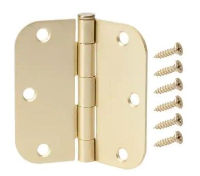 Photo 1 of 3-1/2 in. Satin Brass 5/8 in. Radius Door Hinges Value Pack (12-Pack)
by
Everbilt