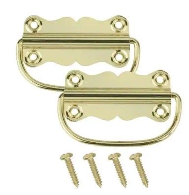 Photo 1 of 12 PACK!!! Everbilt
2 in. x 3-1/4 in. Bright Brass Chest Center-to-Center Handles Drawer Center-to-Center Pull