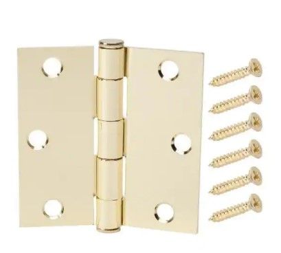 Photo 1 of Everbilt
3-1/2 in. Satin Brass Square Corner Door Hinge