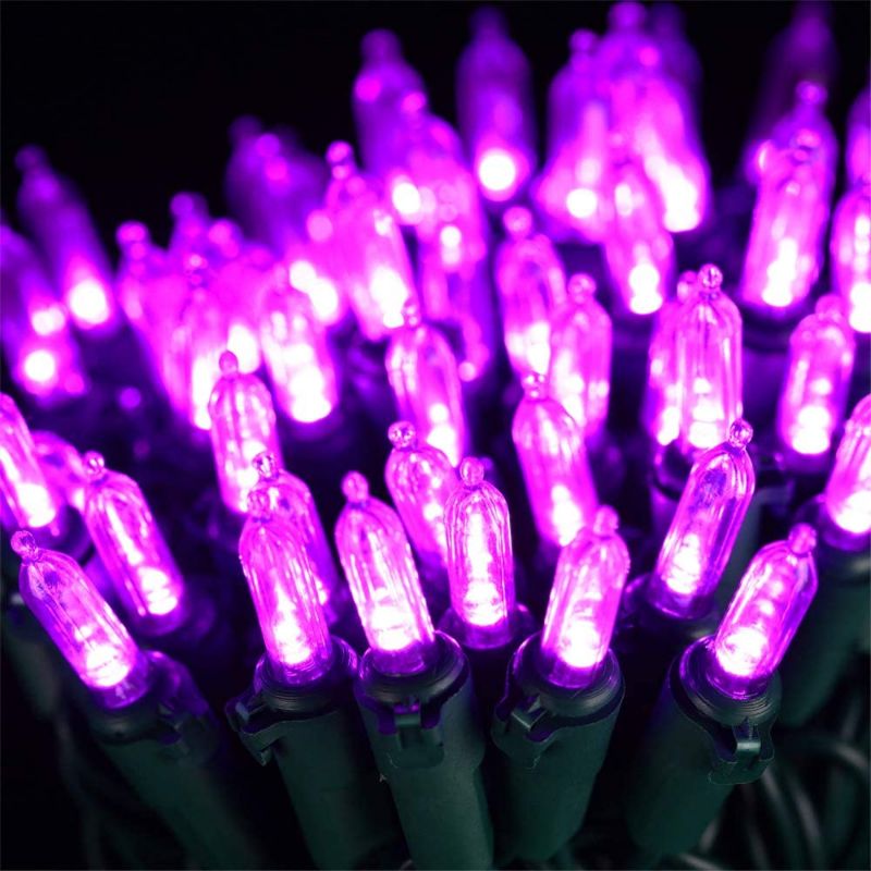 Photo 1 of ??Halloween String Lights - HAYATA 24ft 100 LED Purple Mini Lights - Halloween Lighting Decor for Outdoor and Indoor Use, Garden, Yard, Party, Home, Holiday, Halloween Decorations
