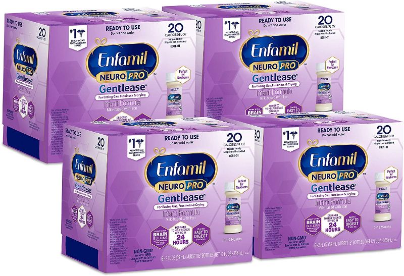 Photo 1 of Enfamil Neuropro Gentlease Ready To Feed . Nursette Bottle Ease Gas & Crying Vitamins & Minerals for Immune Support Baby Formula Inspired by Breast Milk DHA MFGM Iron ,6 count (Pack of 4)
BB JAN 1 2022 