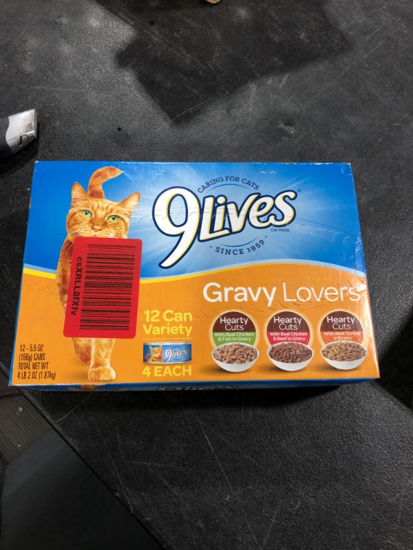 Photo 2 of 9Lives Variety Pack Favorites Wet Cat Food, 5.5 Ounce Cans
Flavor Name:Gravy Favorites
Size:5.5 Ounce (Pack of 12) BB FEB 23 2022