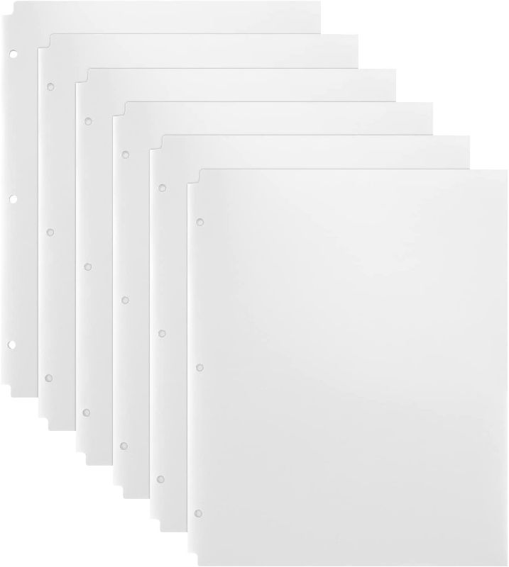 Photo 1 of Comix Plastic Folders with 2 Pocket and 3 Holes, Binder Folders with Pockets Hold Letter Size Paper for School and Office,12 Pack (A2140White)
