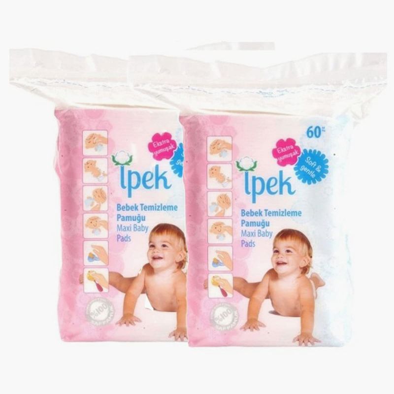 Photo 1 of Baby Large Cotton Pads Dry Diaper Care - Nursing Pads 120 Count in 2 Bags - 120 Count
