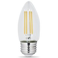 Photo 1 of 40-Watt Equivalent B10 Medium E26 Base Dimmable Filament CEC 90 CRI Chandelier LED Light Bulb, Soft White 2700K (2-Pack)
